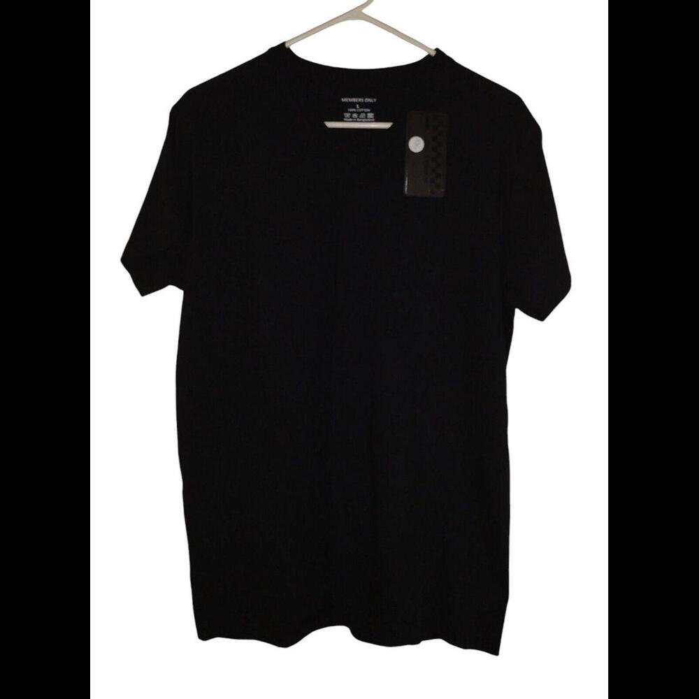 Members Only T Shirt Black Large V-Neck NEW w/ TAGS